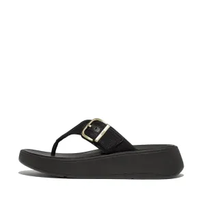 รองเท้าแตะแบบหูหนีบ ผู้หญิง รุ่น F-MODE BUCKLE SHIMMERLUX FLATFORM TOE-POST SANDALS