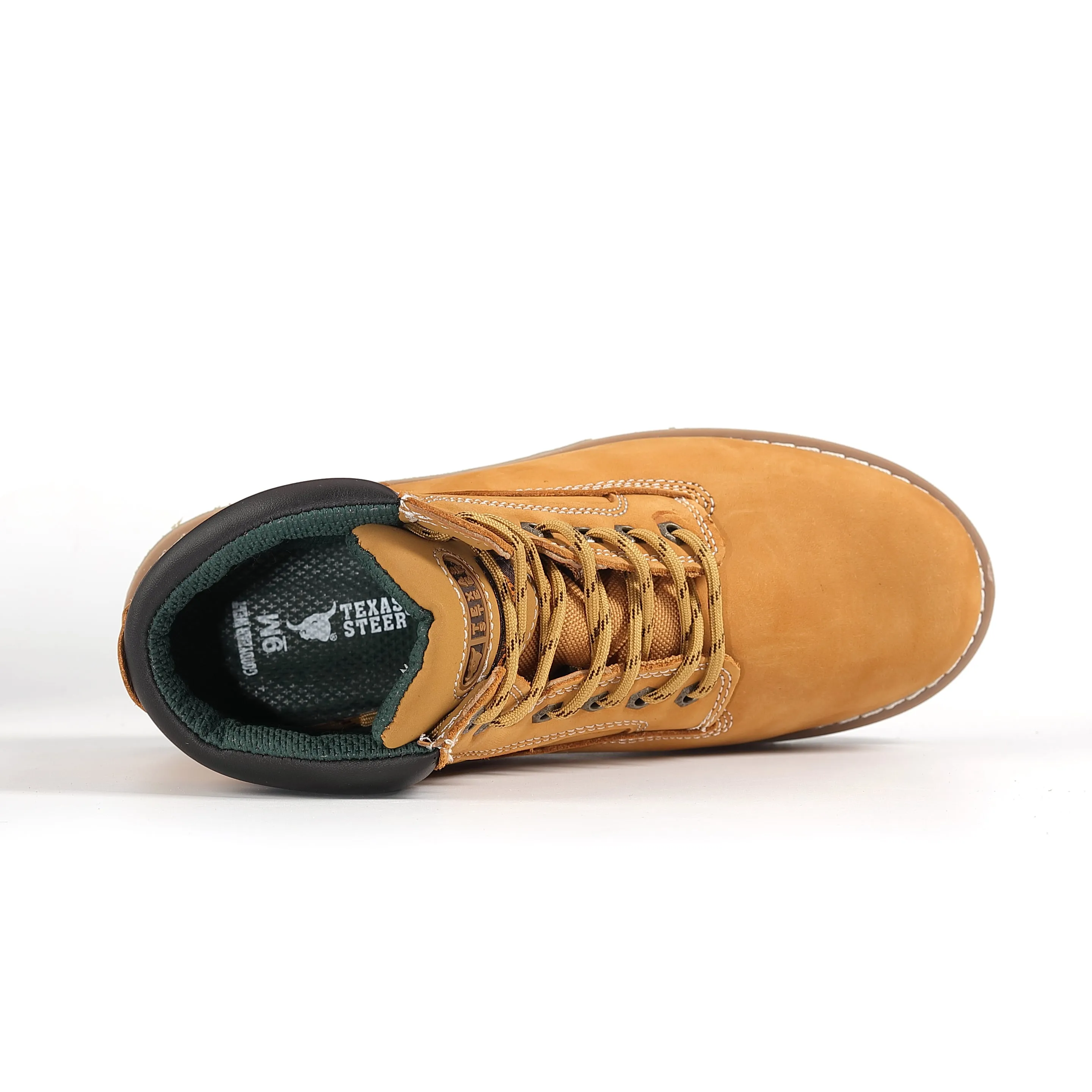 00094 Men's Work Boots Wheat Nubuck Leather with Soft Toe Casual Safty Shoes