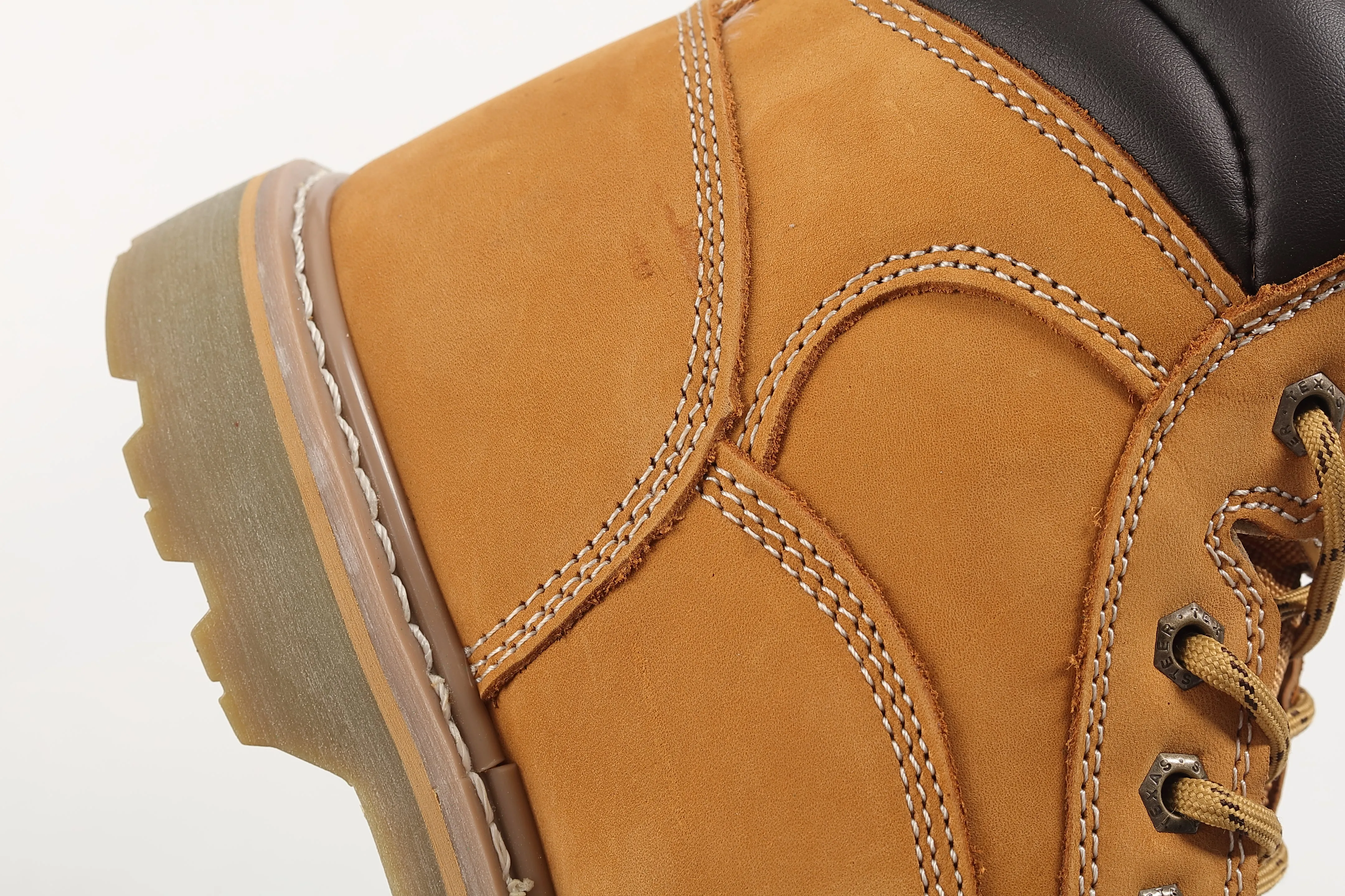 00094 Men's Work Boots Wheat Nubuck Leather with Soft Toe Casual Safty Shoes