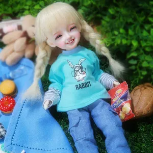 1/6 BJD Doll Full Set 26Cm Jointed Dolls   Clothes   Makeup   Accessories,Smile Expression,Blond Hair,Best Gift for Girls