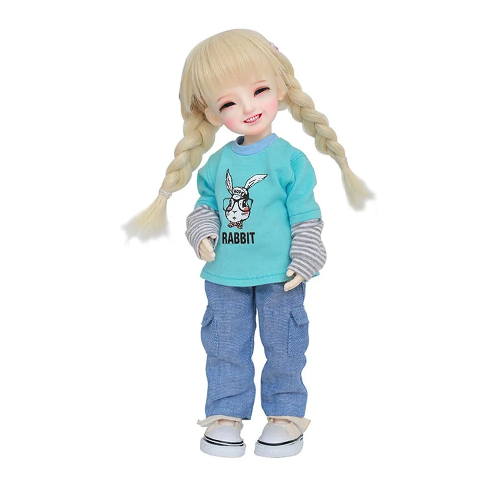1/6 BJD Doll Full Set 26Cm Jointed Dolls   Clothes   Makeup   Accessories,Smile Expression,Blond Hair,Best Gift for Girls
