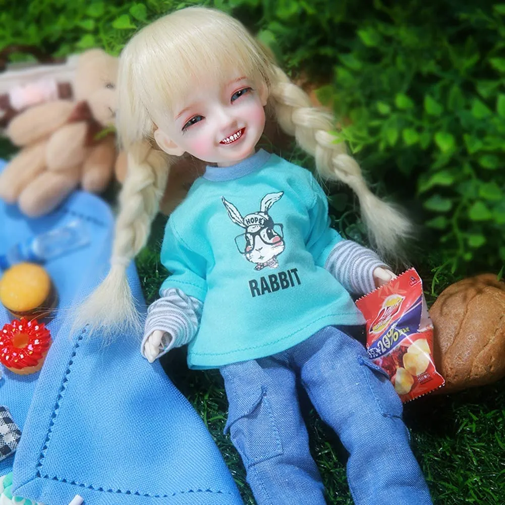 1/6 BJD Doll Full Set 26Cm Jointed Dolls   Clothes   Makeup   Accessories,Smile Expression,Blond Hair,Best Gift for Girls