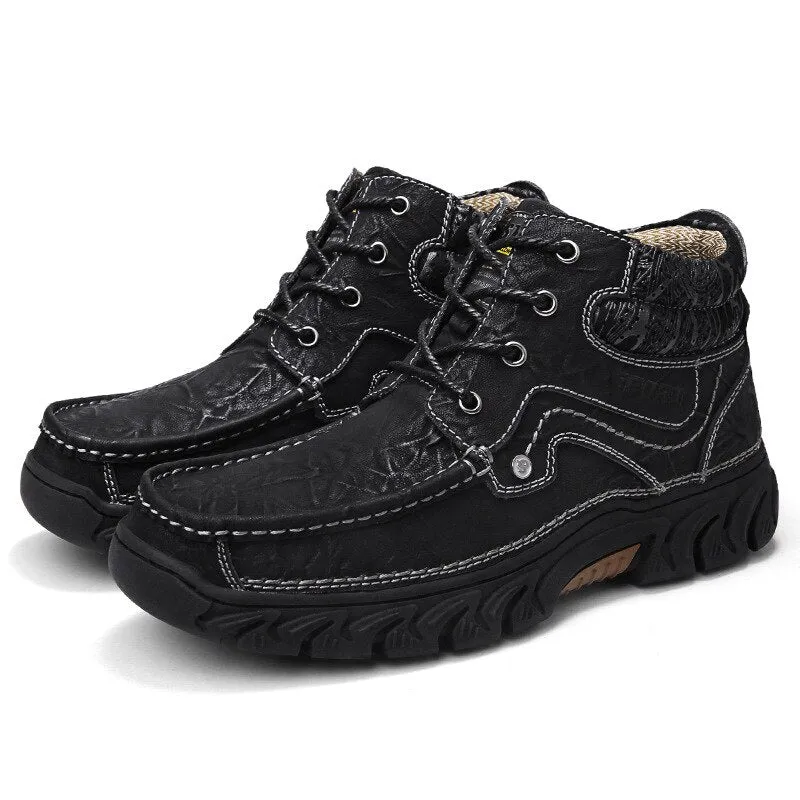 2020 new outdoor casual shoes British business men's leather shoes  men's shoes Male Hiking Boots Work Shoes