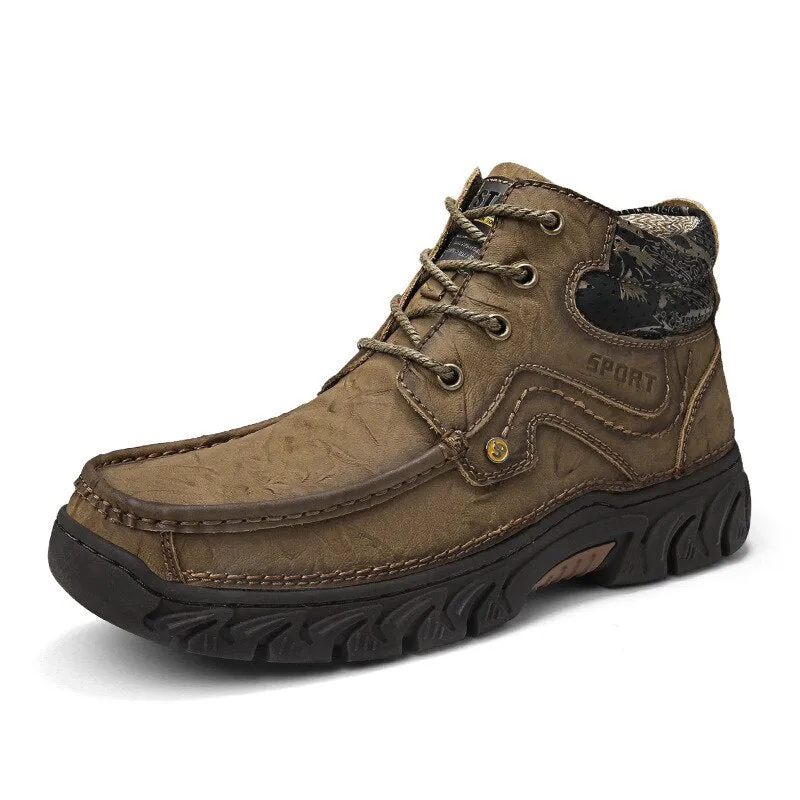 2020 new outdoor casual shoes British business men's leather shoes  men's shoes Male Hiking Boots Work Shoes