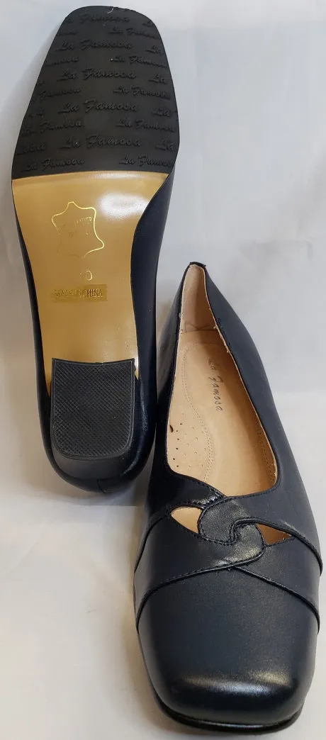 2.25" Elizabeth -- Women's Leather Pump -- Navy Blue