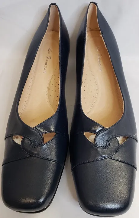2.25" Elizabeth -- Women's Leather Pump -- Navy Blue