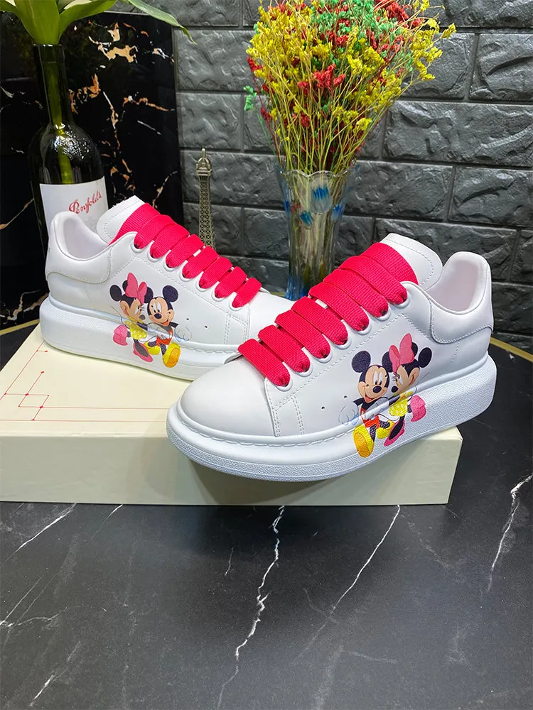 ALISANDRO MOQUEN GRAFFITI CARTOON CHUNKY SOLE LEATHER SNEAKER