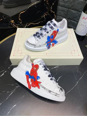 ALISANDRO MOQUEN GRAFFITI CARTOON CHUNKY SOLE LEATHER SNEAKER
