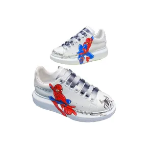 ALISANDRO MOQUEN GRAFFITI CARTOON CHUNKY SOLE LEATHER SNEAKER