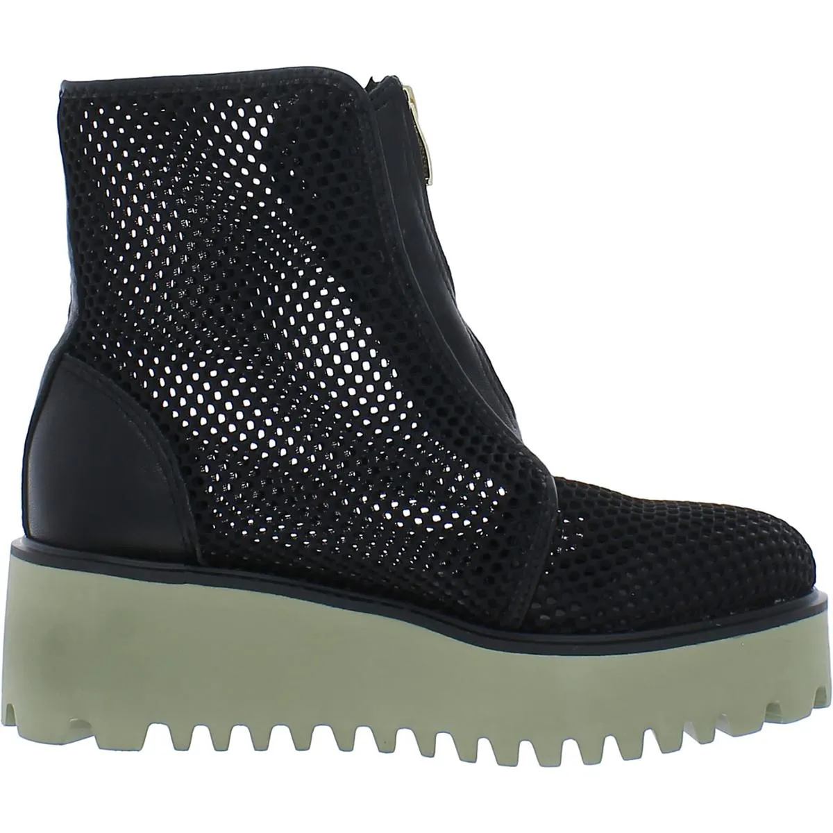 All Black Womens Amazing Flatform Mesh Platform Ankle Boots