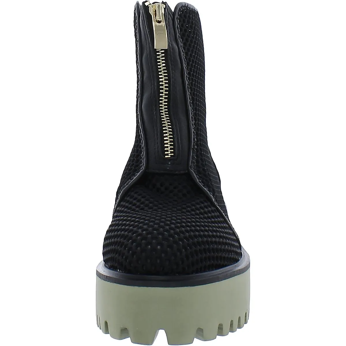 All Black Womens Amazing Flatform Mesh Platform Ankle Boots
