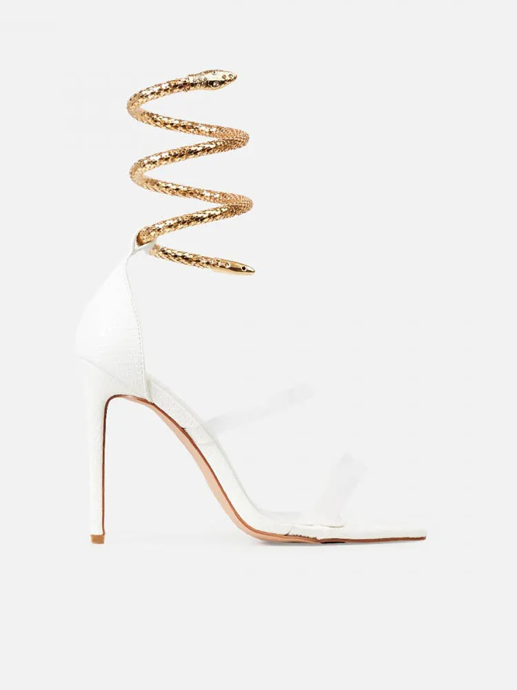 Amozae-Faux Snake Cuff Stiletto Heels