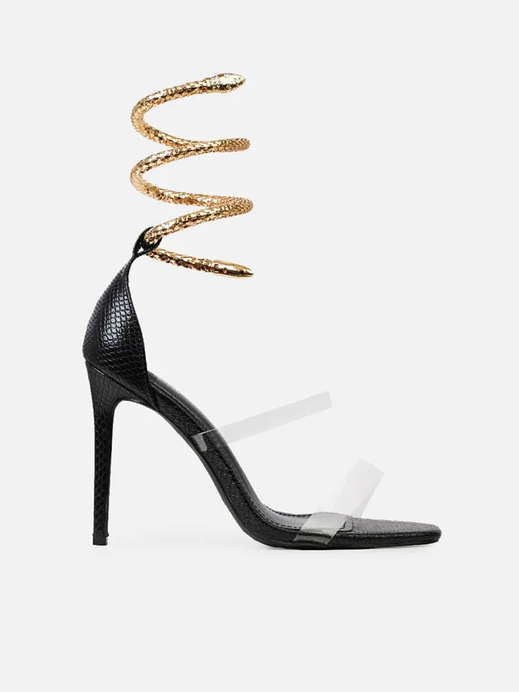 Amozae-Faux Snake Cuff Stiletto Heels