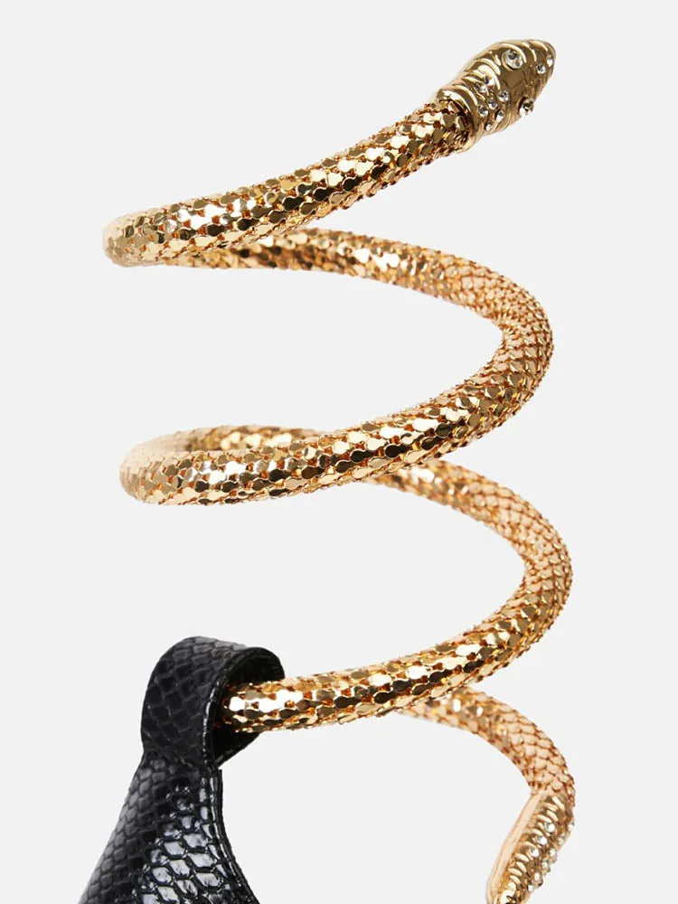 Amozae-Faux Snake Cuff Stiletto Heels