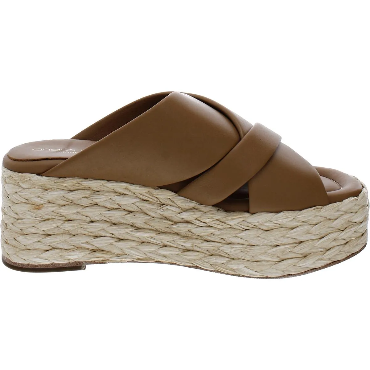 André Assous Womens Calesa Leather Slip-On Flatform Sandals