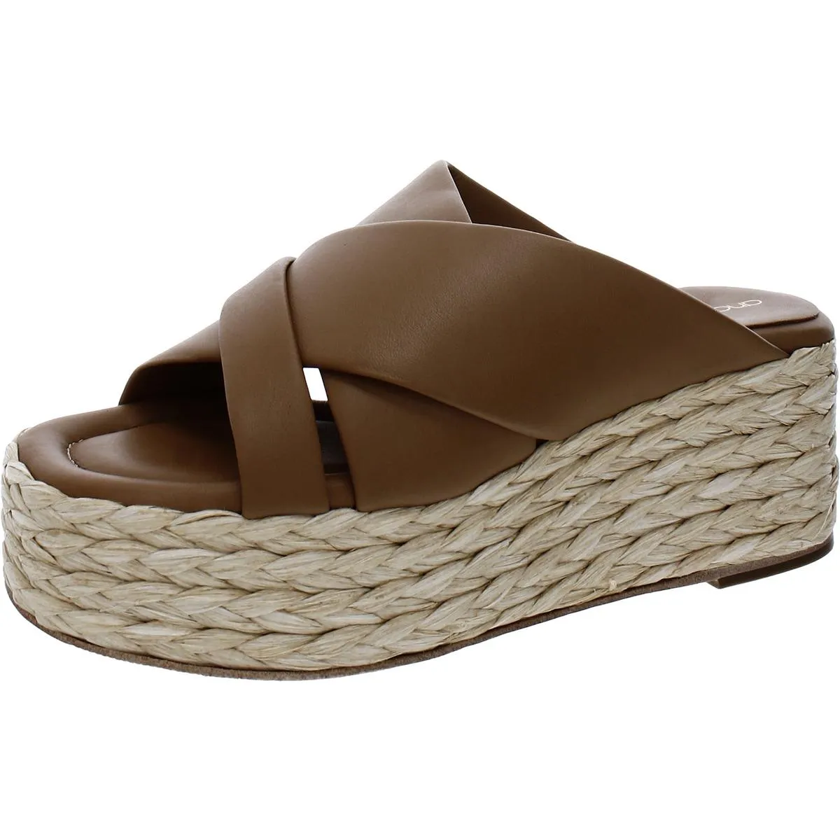 André Assous Womens Calesa Leather Slip-On Flatform Sandals