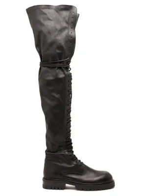 Ann Demeulemeester Over The Knee Combat Boots