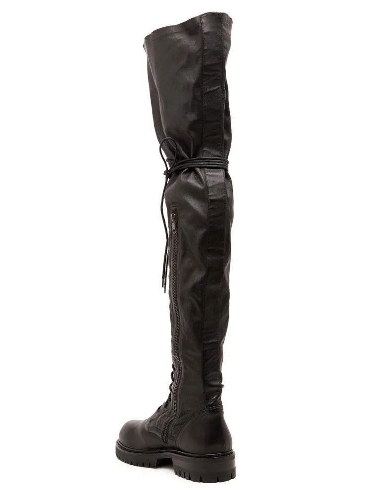 Ann Demeulemeester Over The Knee Combat Boots