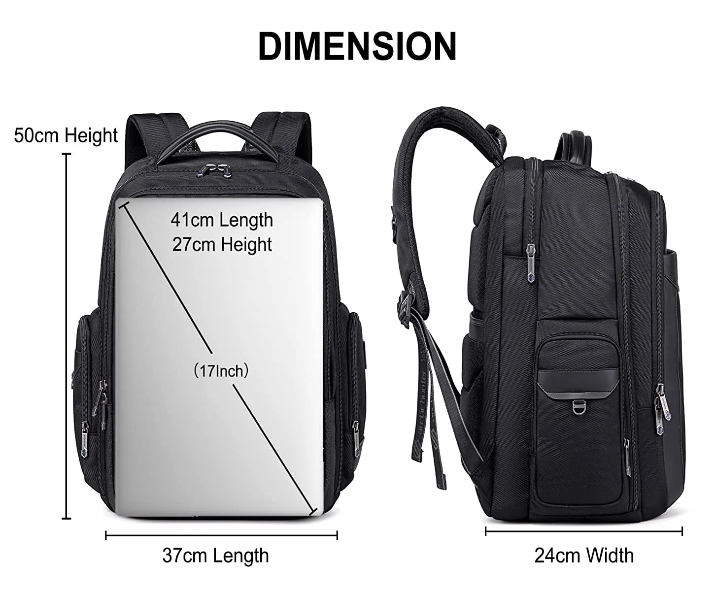 Arctic Hunter Backpack Office Travel Laptop Bag for Men 45L Large Backpack (AH-B00544 Laptop Bag-Black)