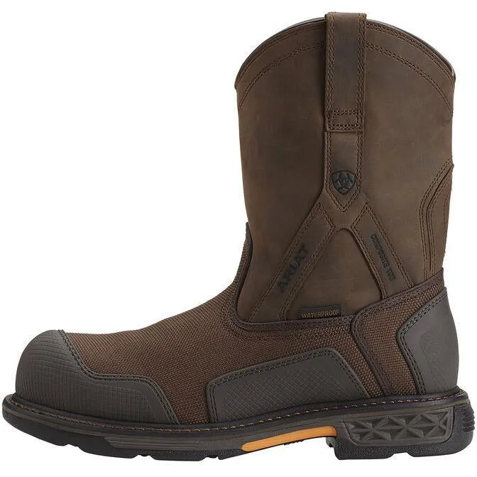 Ariat Men's OverDrive XTR 10" Comp Toe WP Work Boot - Brown - 10012942