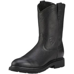 Ariat Men's Sierra 10" Soft Toe Pull-On Western Work Boot - Black - 10002422