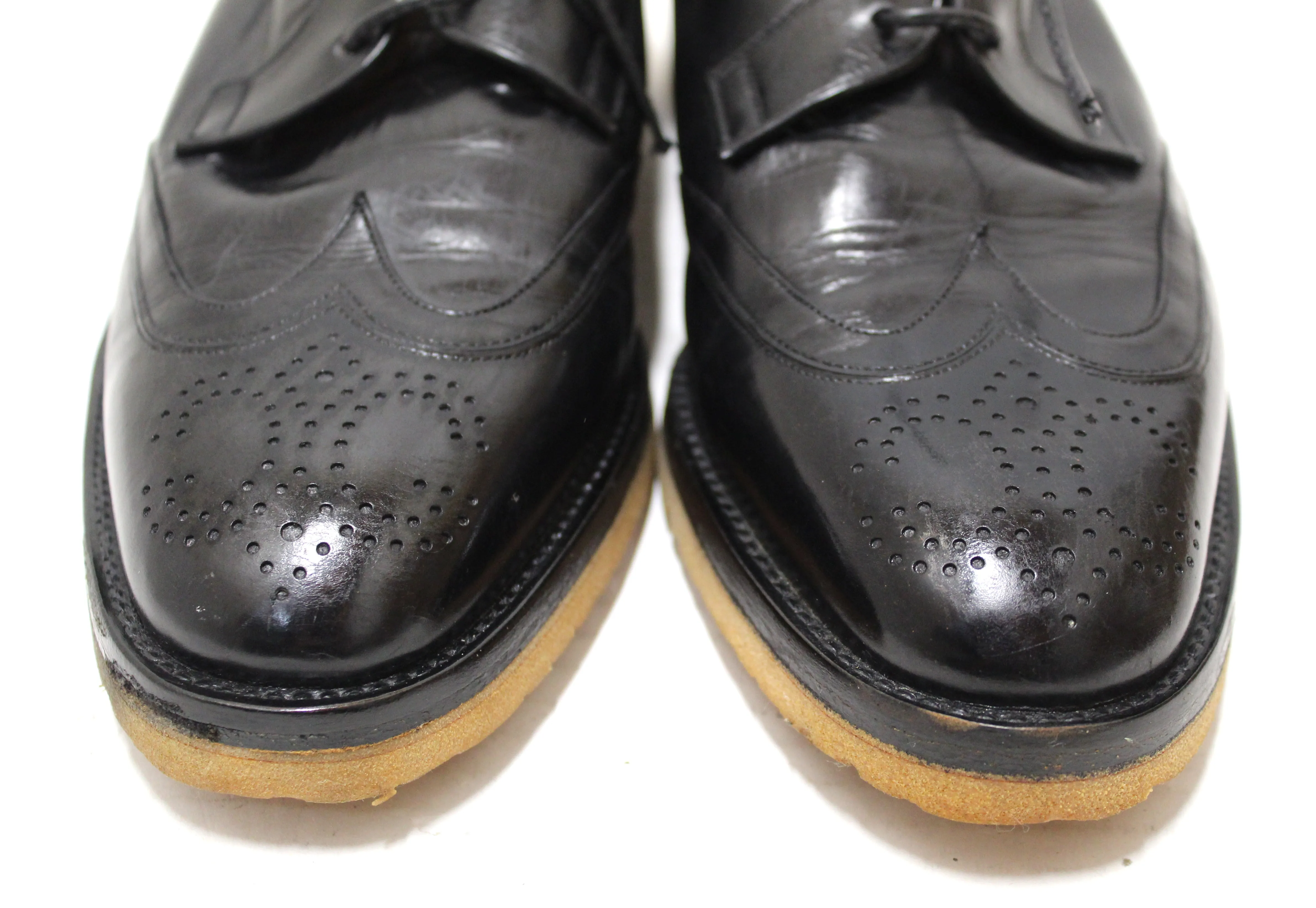 Authentic Gucci Men's Black Lace Brogue Dress Shoes size 7