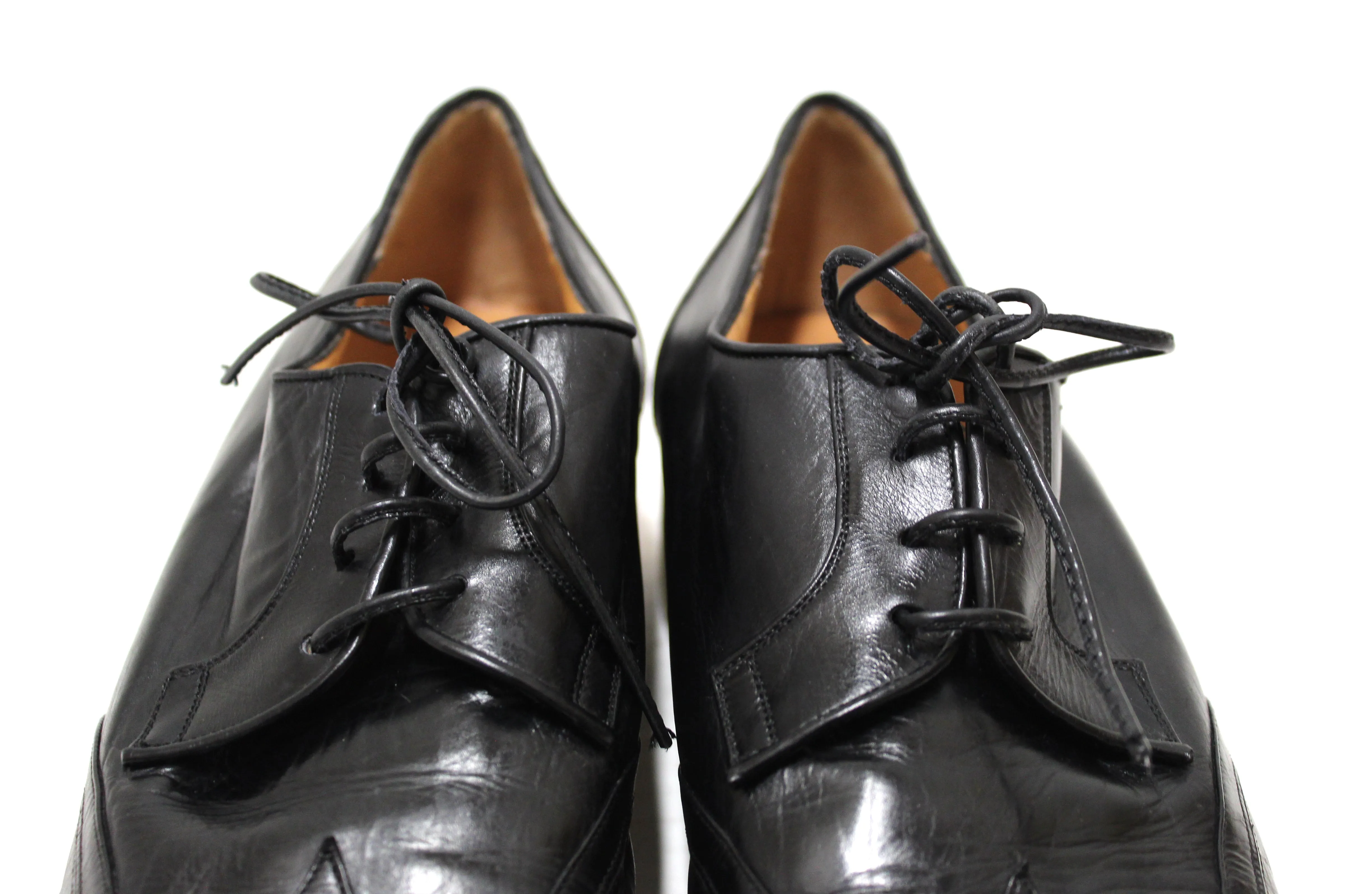 Authentic Gucci Men's Black Lace Brogue Dress Shoes size 7