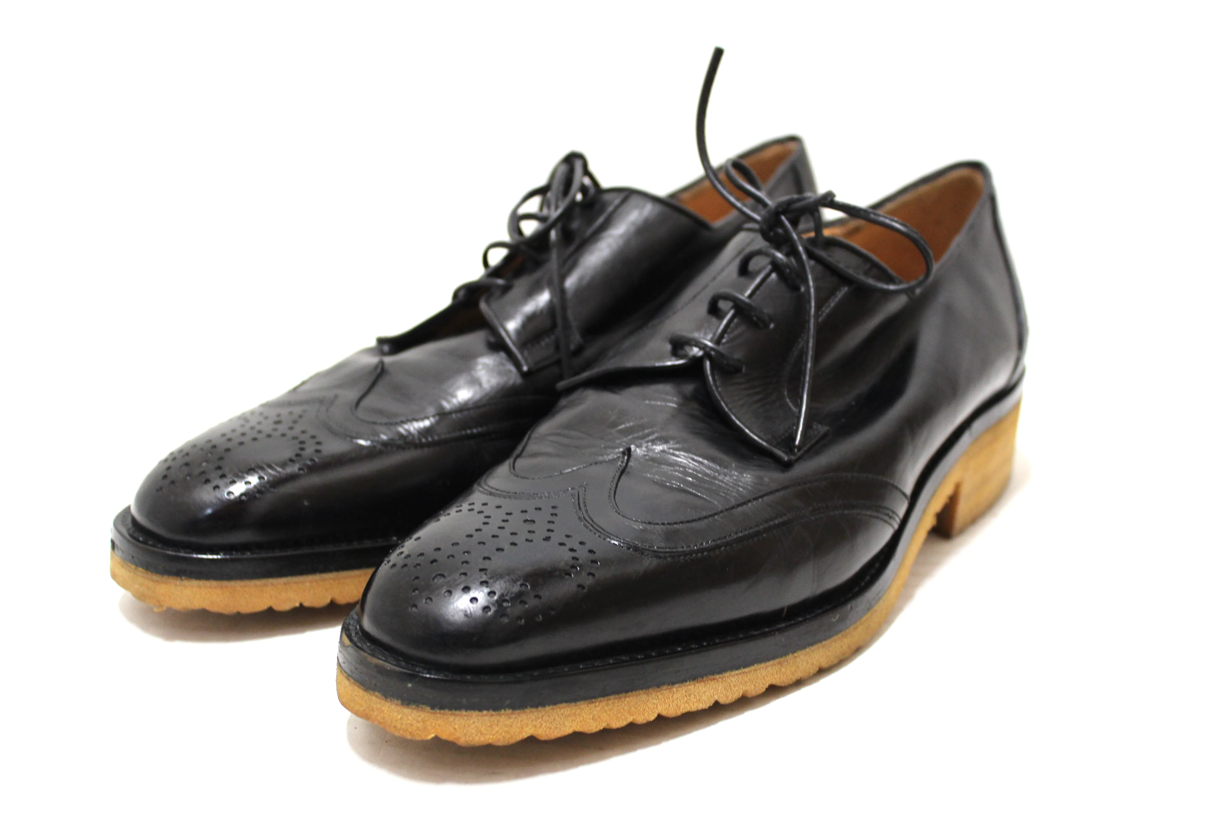 Authentic Gucci Men's Black Lace Brogue Dress Shoes size 7
