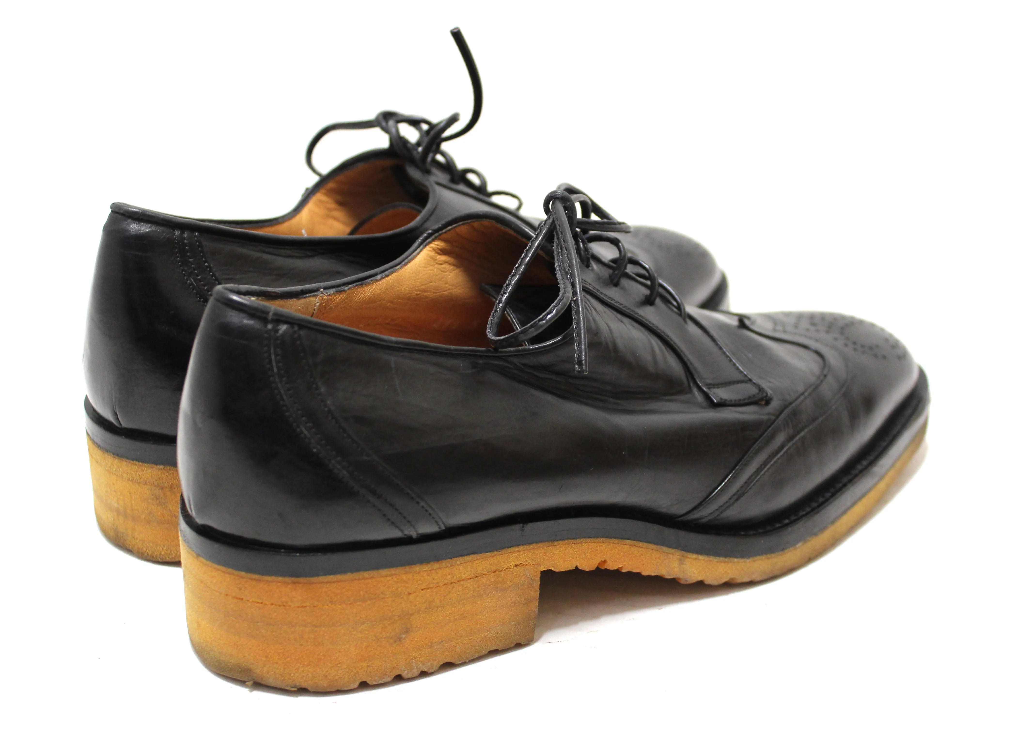 Authentic Gucci Men's Black Lace Brogue Dress Shoes size 7
