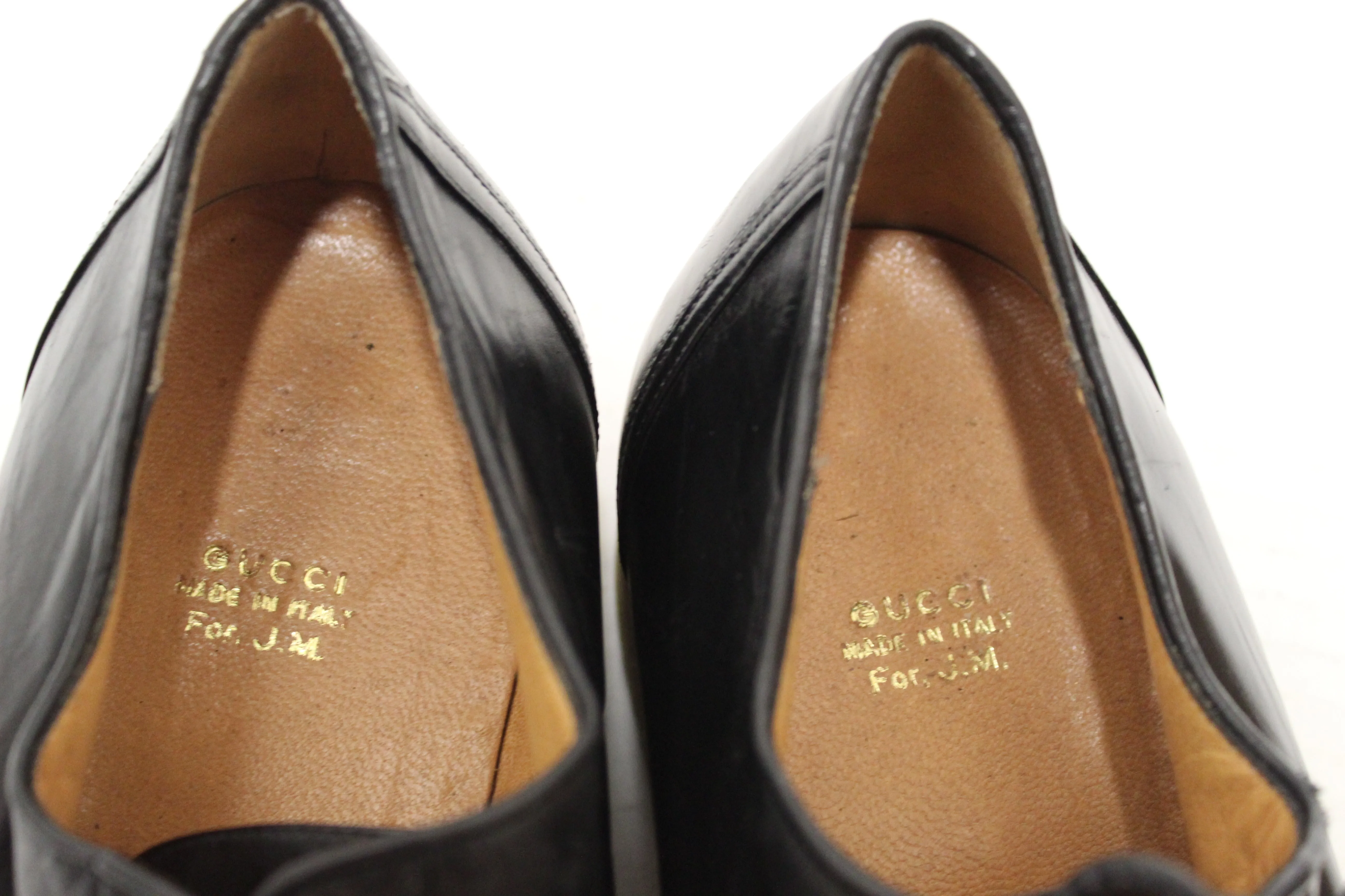 Authentic Gucci Men's Black Lace Brogue Dress Shoes size 7