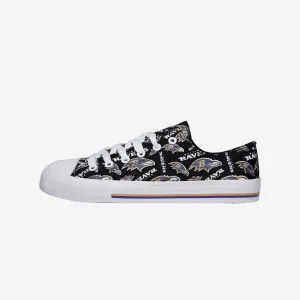 Baltimore Ravens Womens Low Top Repeat Print Canvas Shoe
