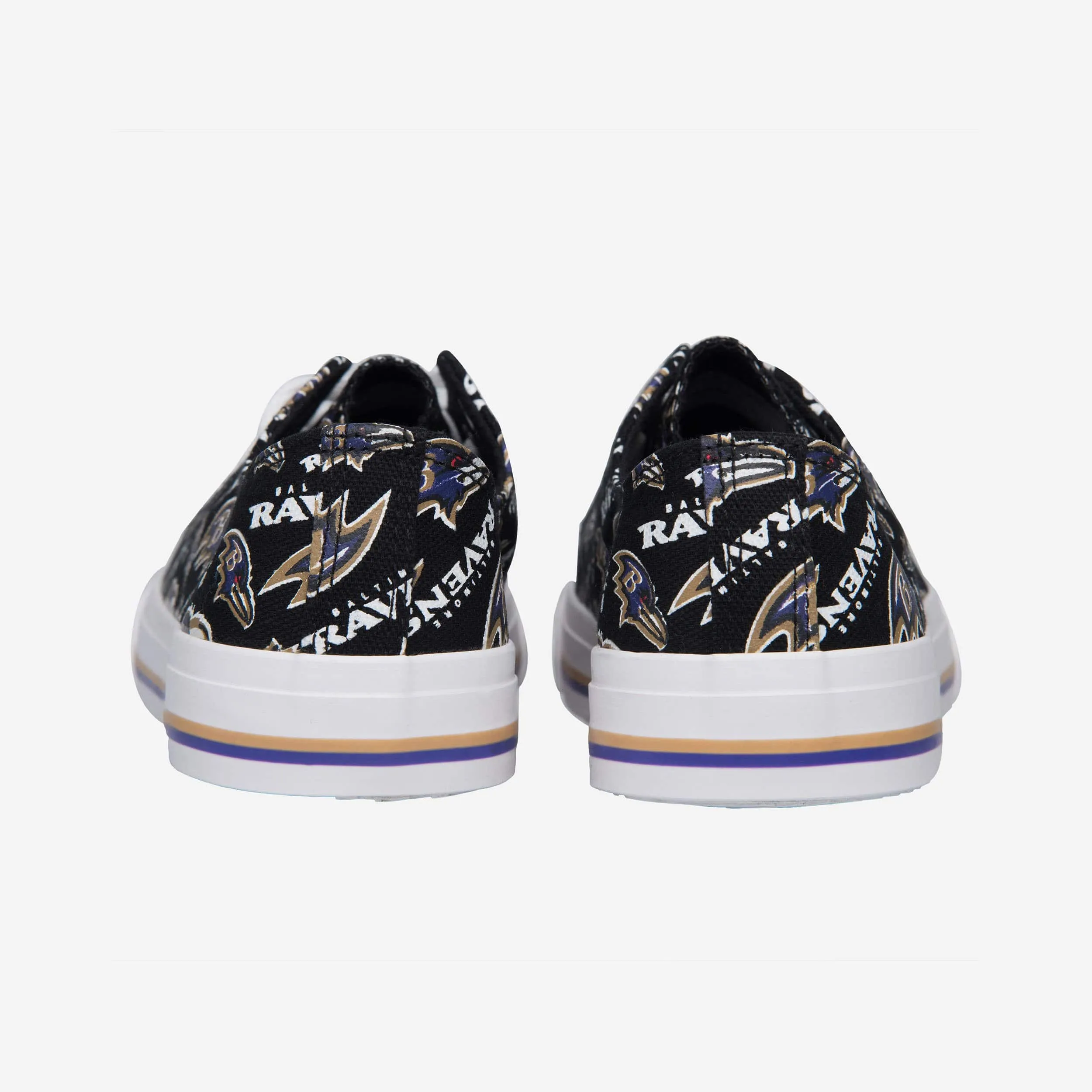 Baltimore Ravens Womens Low Top Repeat Print Canvas Shoe