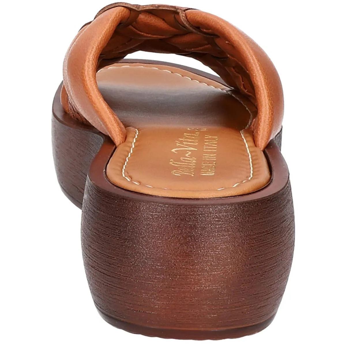 Bella Vita Womens Ned Italy Leather Woven Flatform Sandals