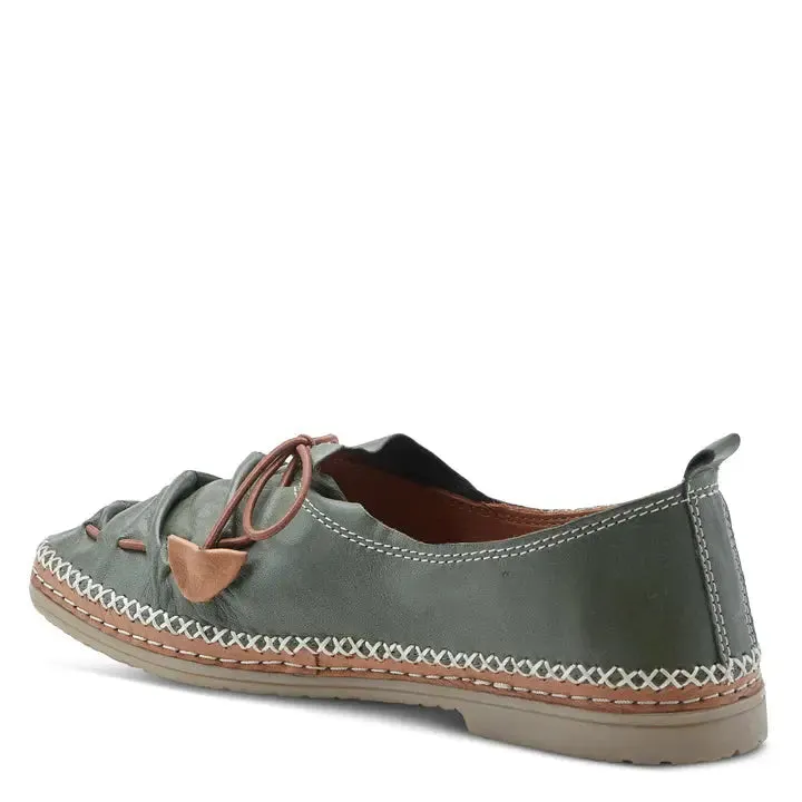 BERNA SHOES - OLIVE LEATHER