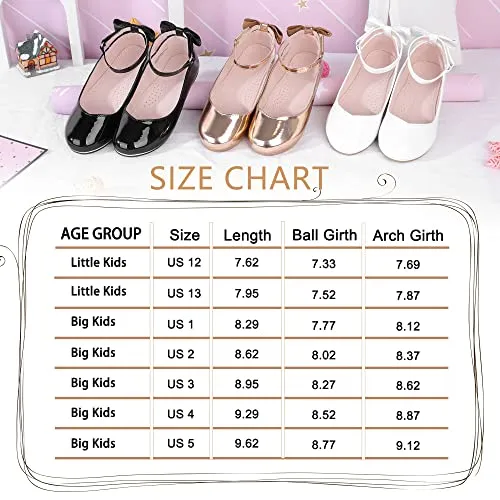 Bigwow Girls Gold Dress Shoes Mary Jane Princess Shoes for School Uniform Wedding Church Party Ballerina Flat Shoes with Ankle Strap Little Kids Gold Size 13