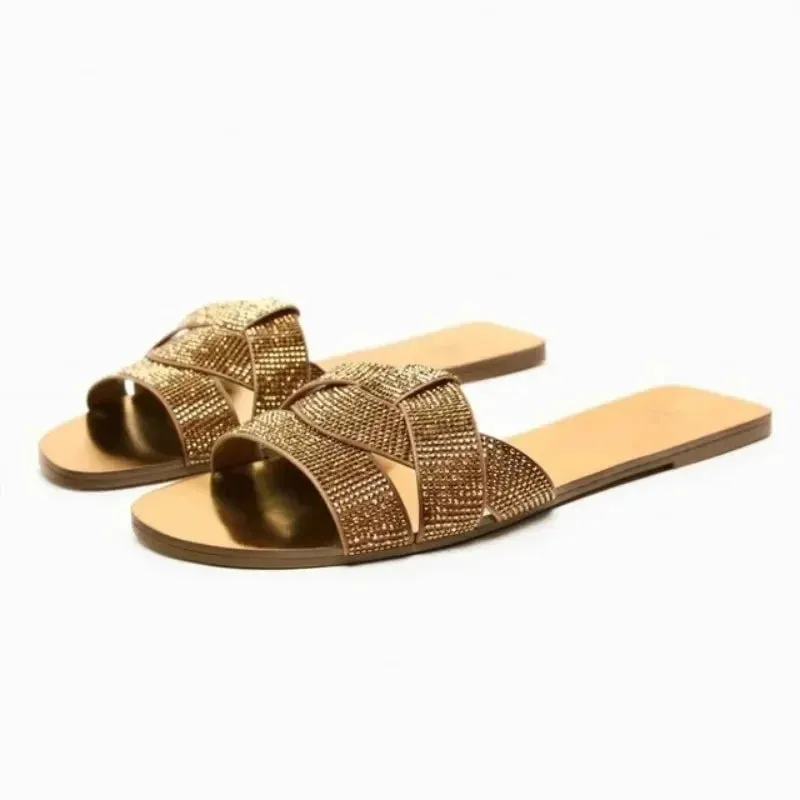 binfenxie  -  Fashion Women Flat Sandals 2024 Summer Beach Style Blue Denim Shoes Casual Round Toes Flip Flops Woman Comfortable Slippers