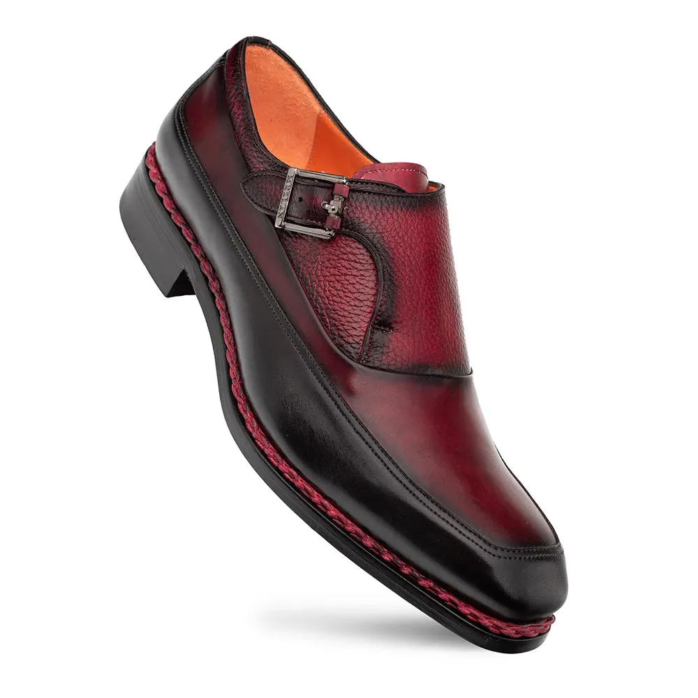 Black-Burgundy Two-Toned Mezlan Men's Monk Strap Artesano Style No: 21261