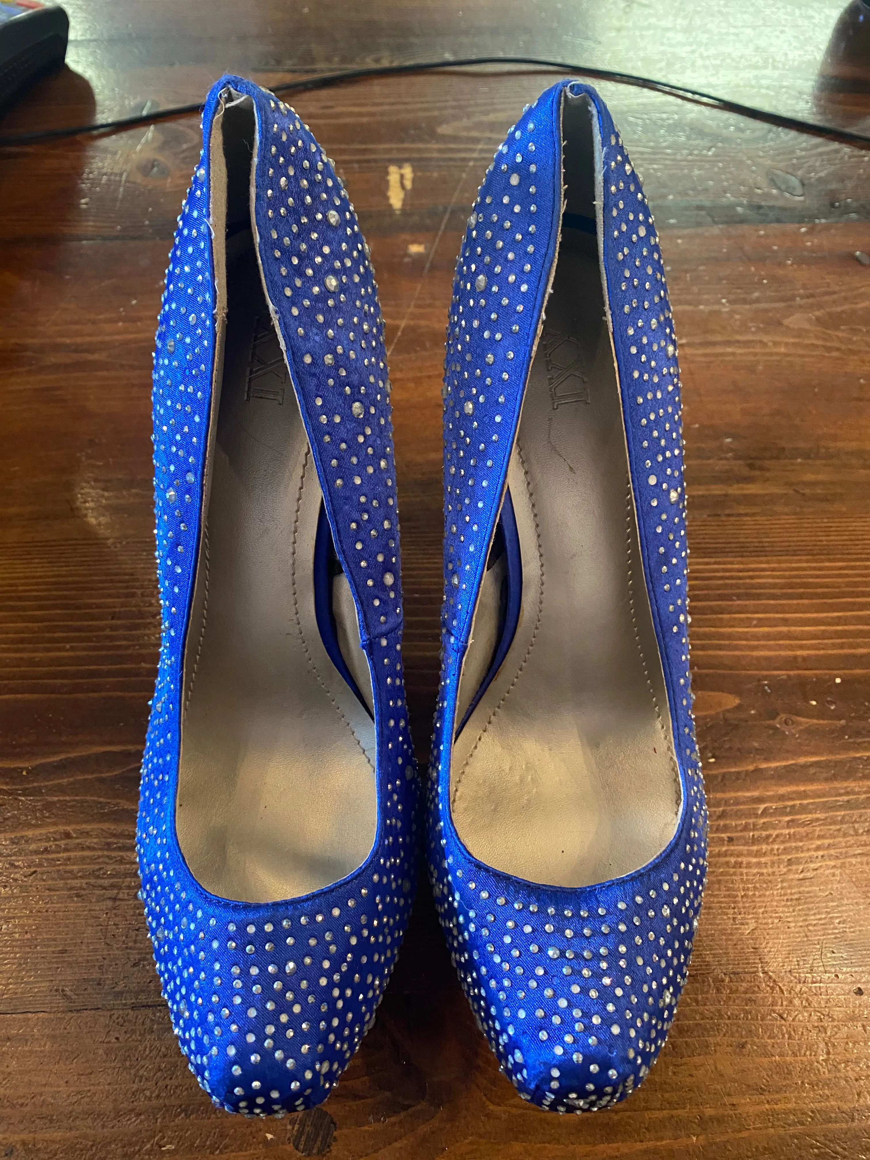 Blinged Royal Blue Stiletto (Size 10)