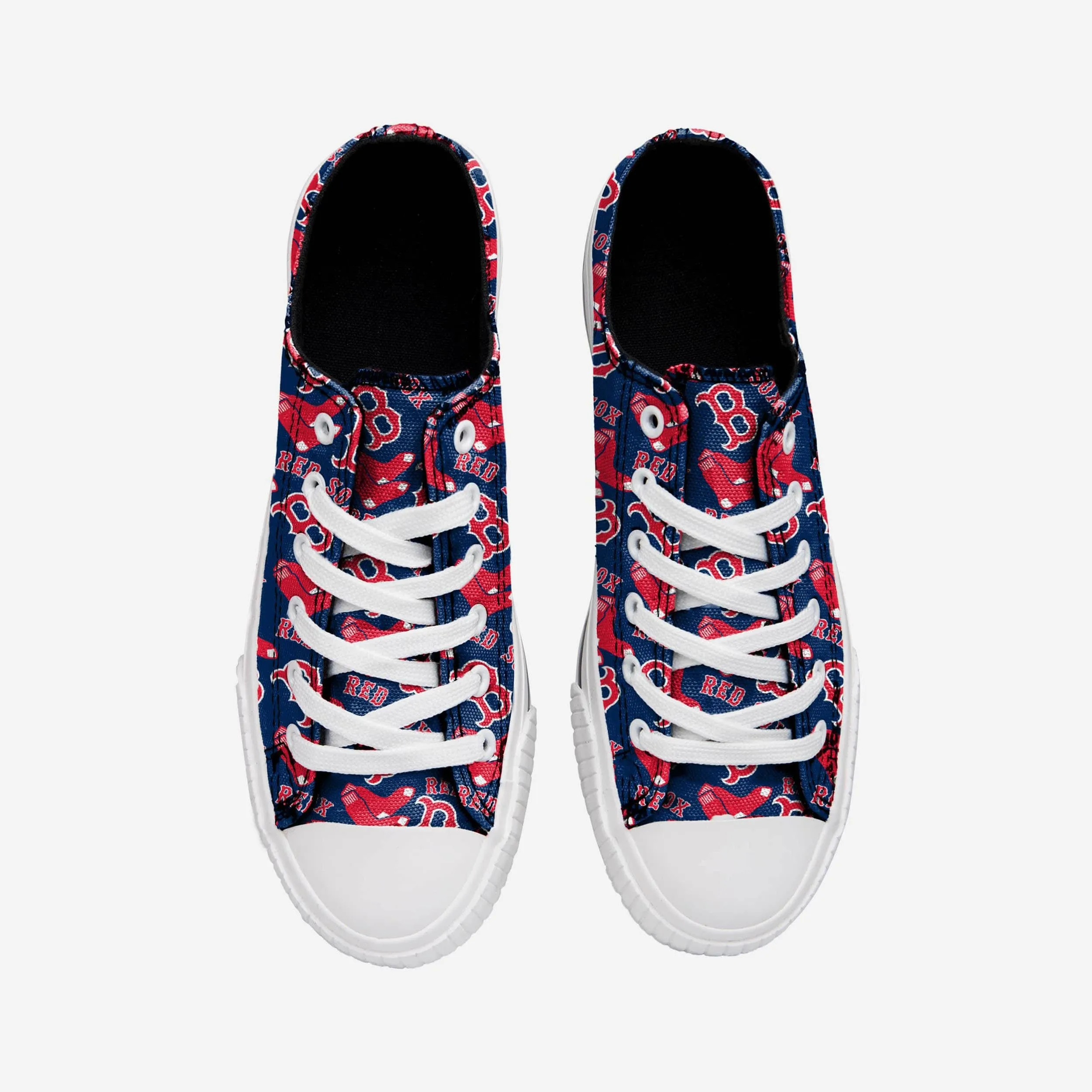 Boston Red Sox Womens Low Top Repeat Print Canvas Shoe