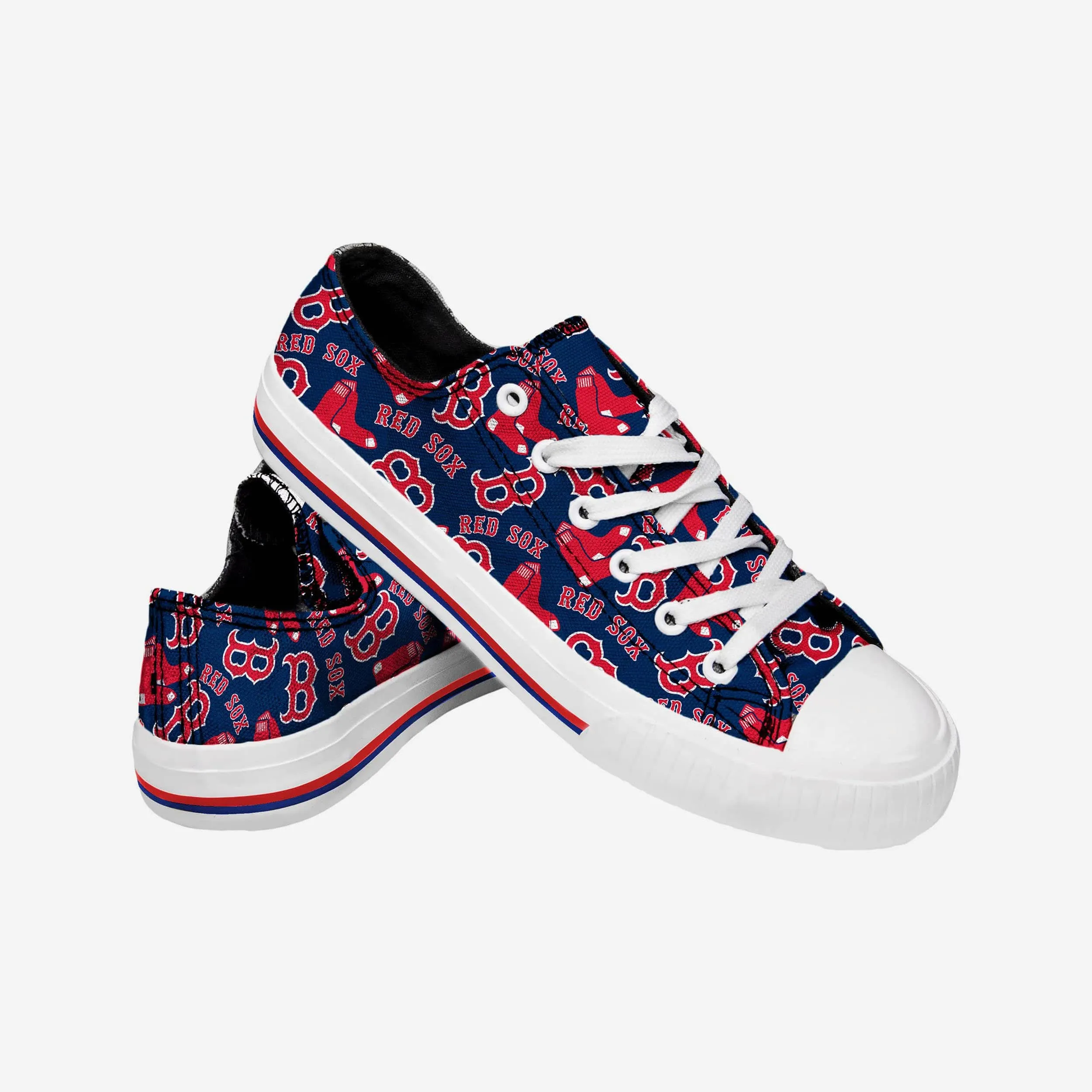 Boston Red Sox Womens Low Top Repeat Print Canvas Shoe
