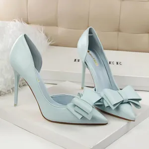 Bow pointed Stiletto high Heel Shoes