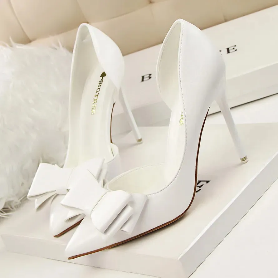 Bow pointed Stiletto high Heel Shoes