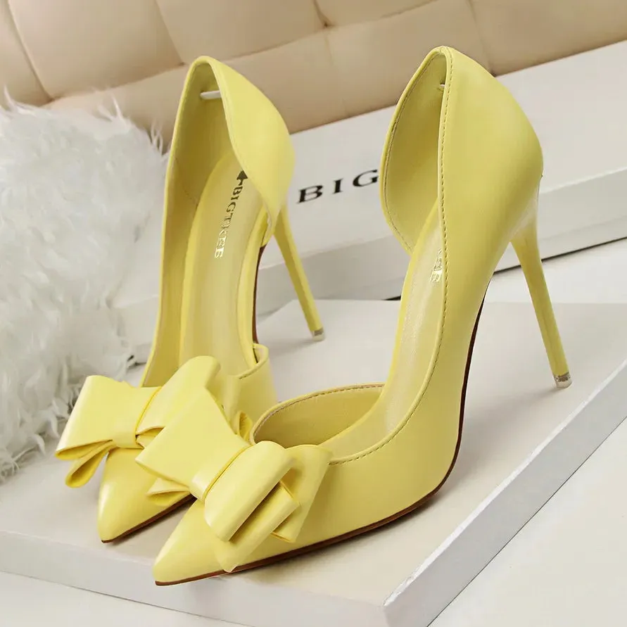 Bow pointed Stiletto high Heel Shoes