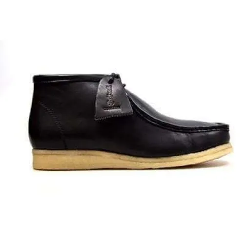 British Walkers Wallabee Boots Men's Black Leather High Top
