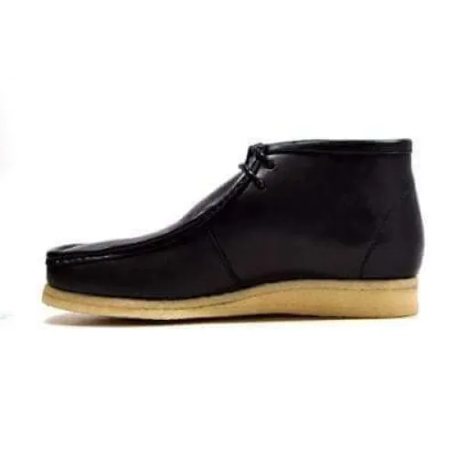 British Walkers Wallabee Boots Men's Black Leather High Top