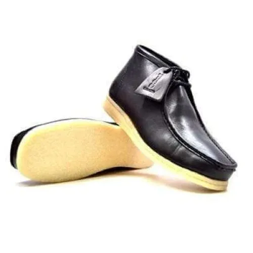 British Walkers Wallabee Boots Men's Black Leather High Top