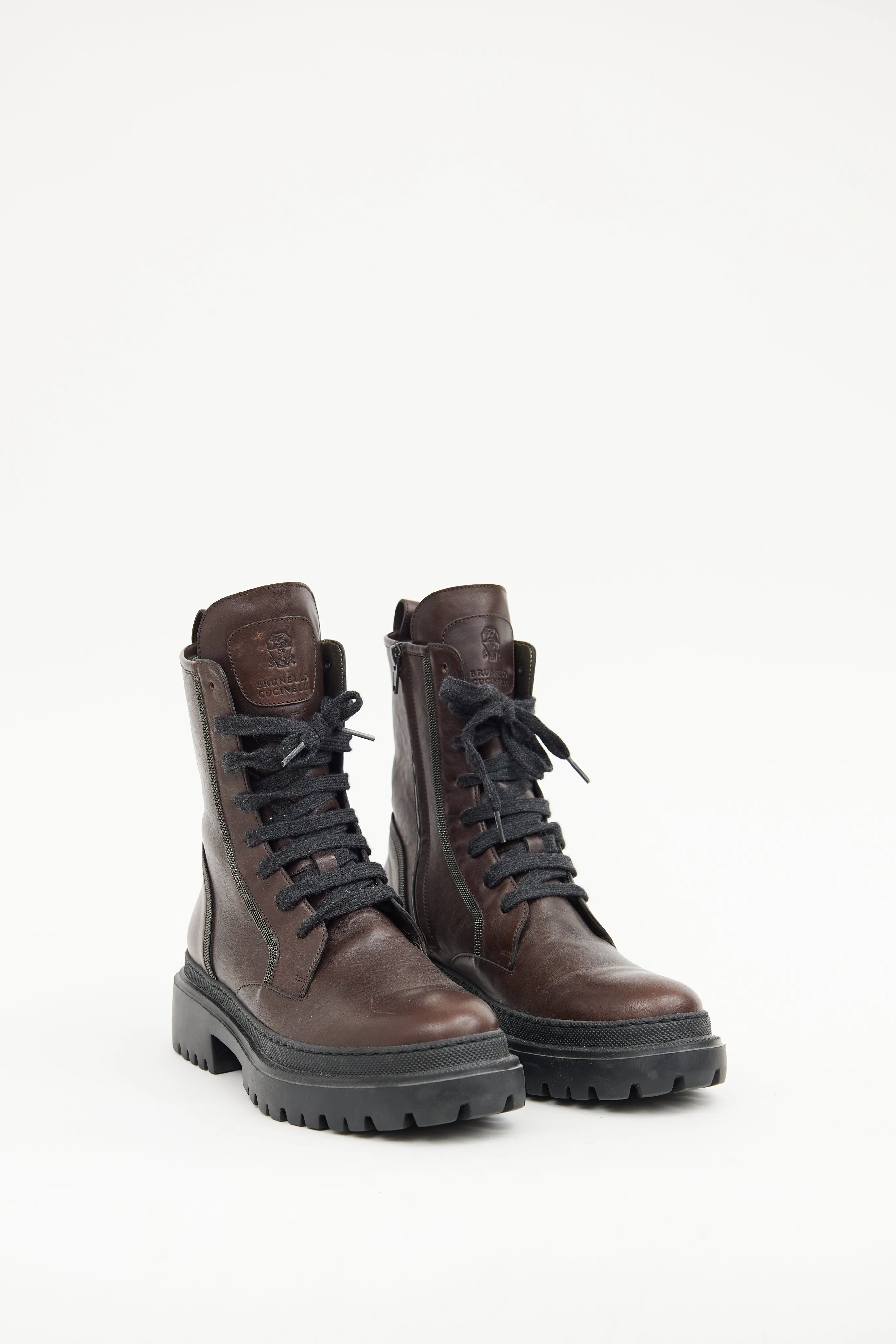Brown Monili Combat Boot