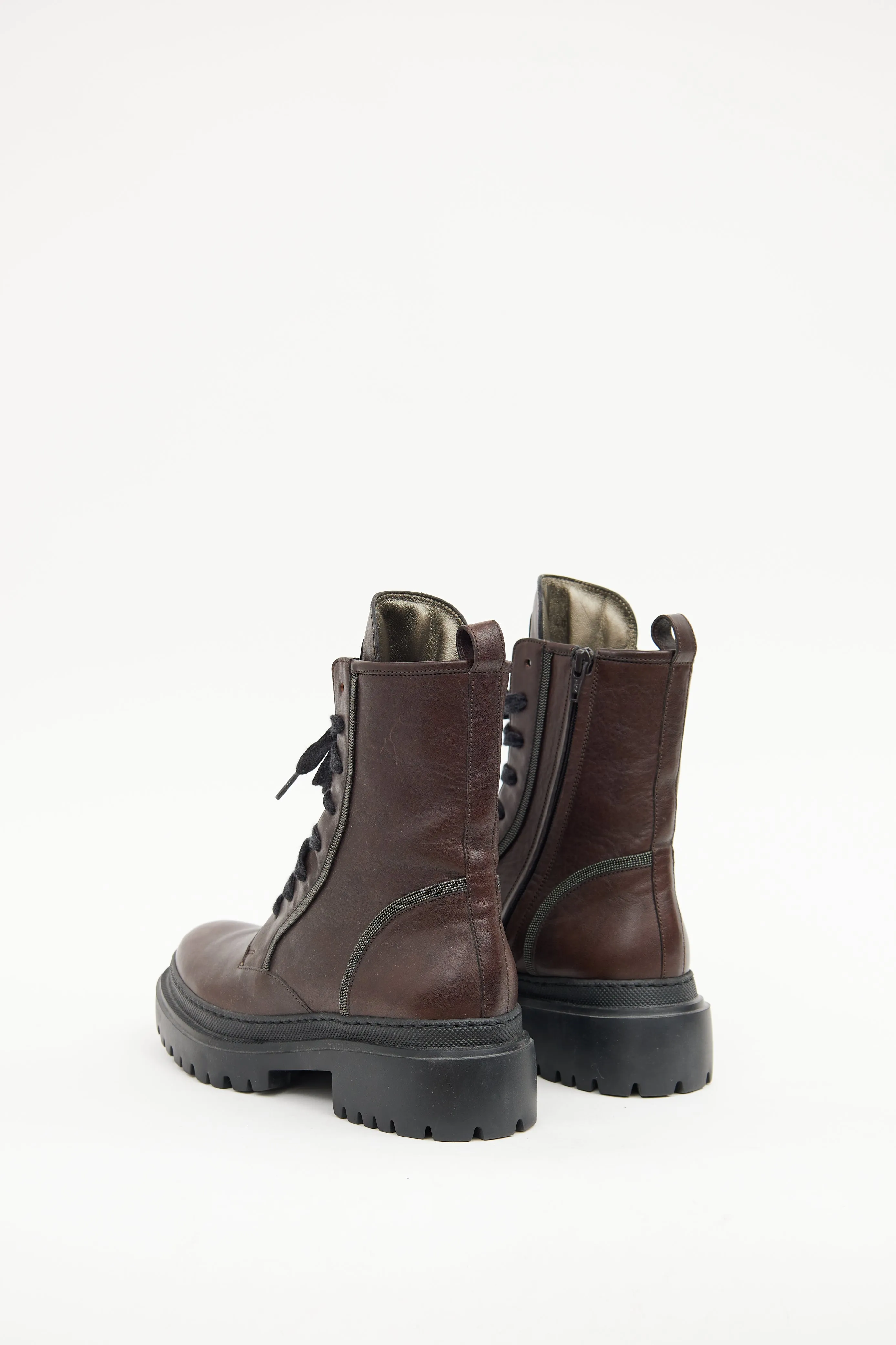 Brown Monili Combat Boot