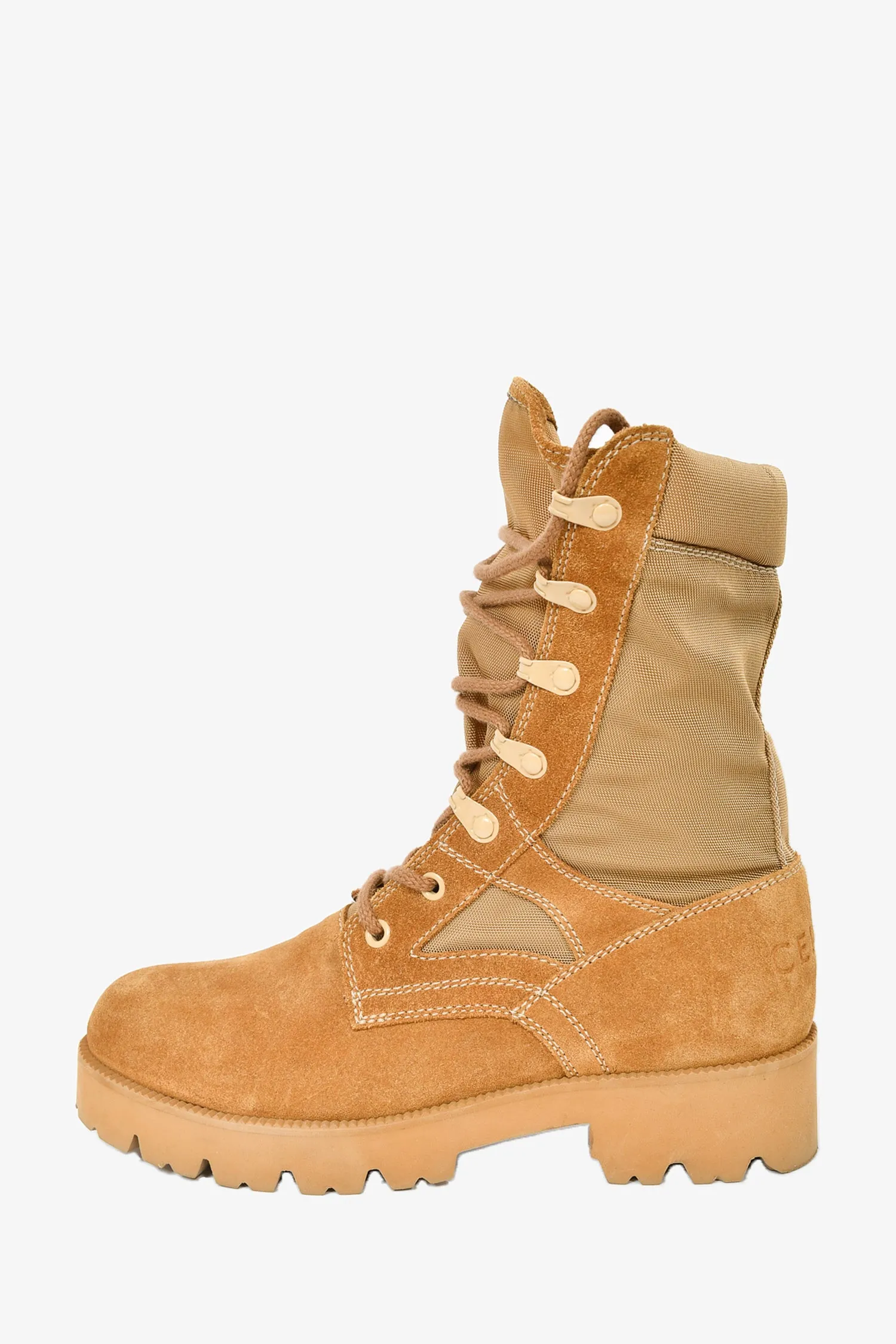 Celine Brown Suede/Mesh Combat Boots Size 37