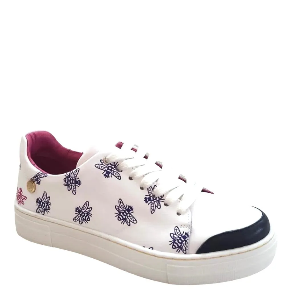 Chanii B "Platinum" White crown bee sneaker